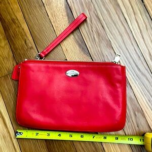 Coach large leather wristlet